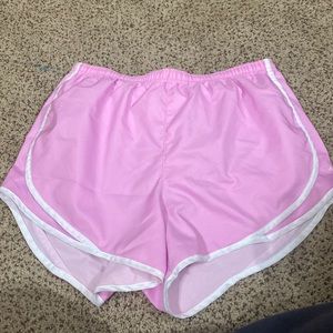 Varsity pink athletic shorts